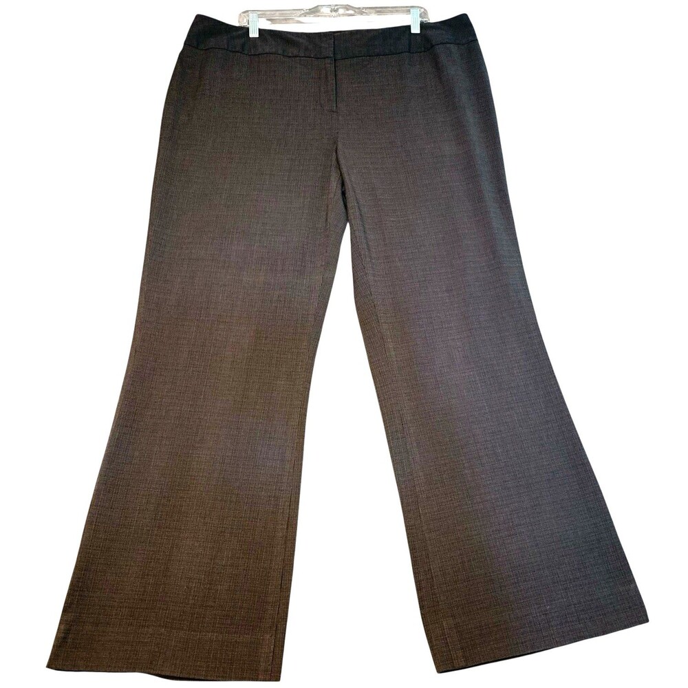Yvos DressBarn Womens Dress Pants Dark Grey 18W Stretch Business Wide Legs
